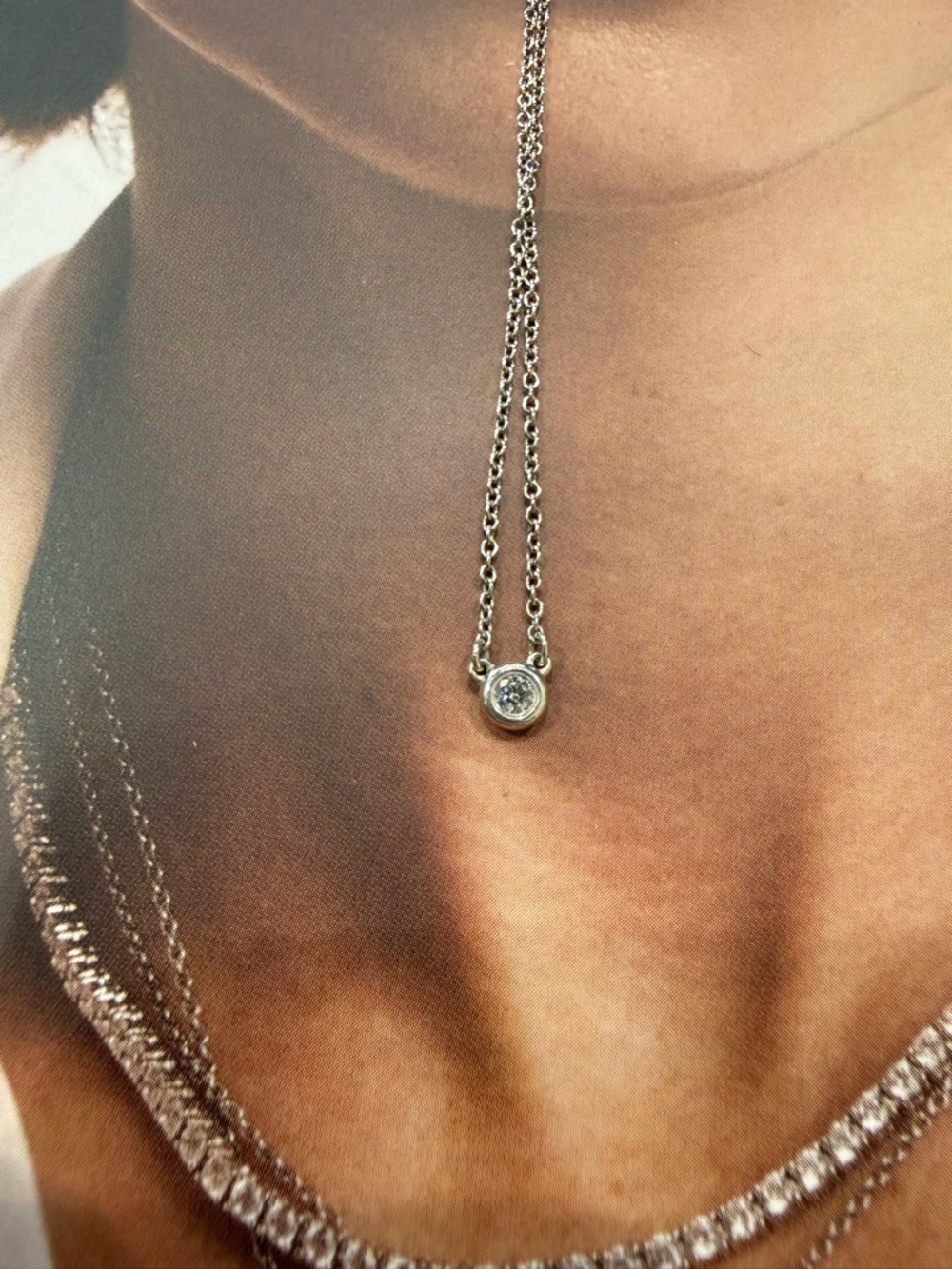 Tiffany & Co Sterling Silver .05ct Diamond Necklace - Picture 4 of 4